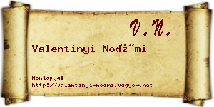 Valentinyi Noémi névjegykártya